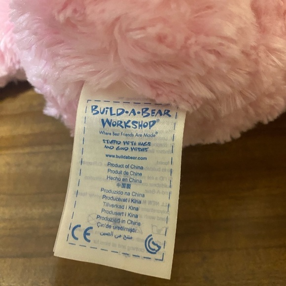 Build A Bear Workshop Plush Fuzzy Pink Bear Stuffed Animal - Picture 6 of 7